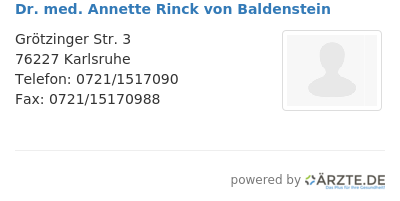 Dr med annette rinck von baldenstein