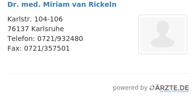Dr med miriam van rickeln