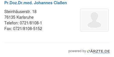 Pr doz dr med johannes classen
