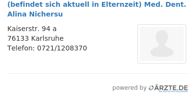 Befindet sich aktuell in elternzeit med dent alina nichersu
