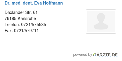Dr med dent eva hoffmann