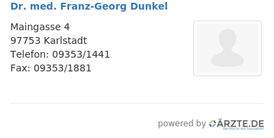 Dr med franz georg dunkel