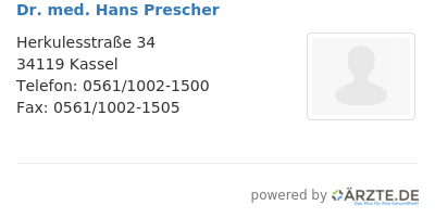 Dr med hans prescher