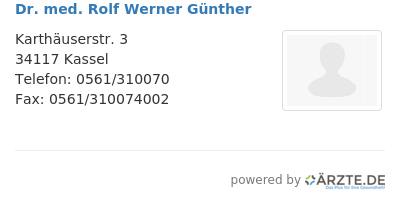 Dr med rolf werner guenther