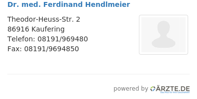 Dr med ferdinand hendlmeier