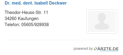 Dr med dent isabell deckwer