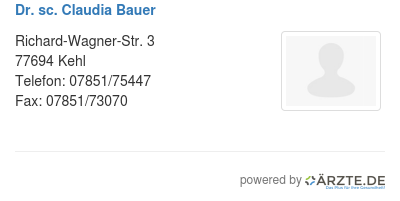 Dr sc claudia bauer