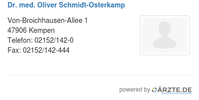 Dr med oliver schmidt osterkamp