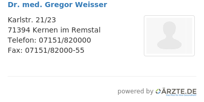 Dr med gregor weisser