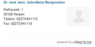 Dr med dent julia maria morgenstern