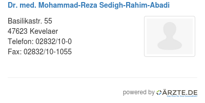 Dr med mohammad reza sedigh rahim abadi