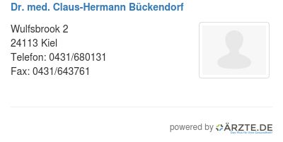 Dr med claus hermann bueckendorf