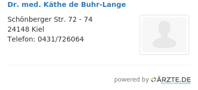 Dr med kaethe de buhr lange