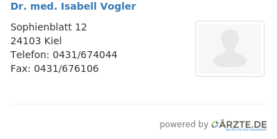 Dr med isabell vogler