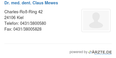 Dr med dent claus mewes