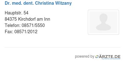 Dr med dent christina witzany