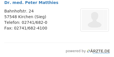 Dr med peter matthies