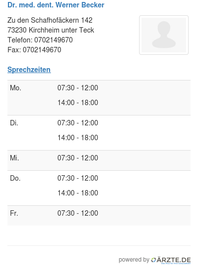 Dr med dent werner becker