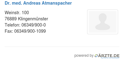 Dr med andreas atmanspacher