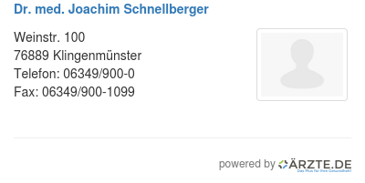 Dr med joachim schnellberger