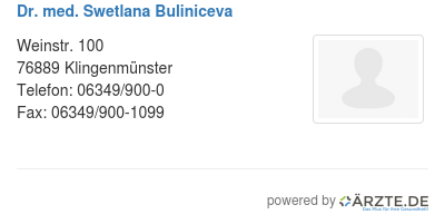 Dr med swetlana buliniceva
