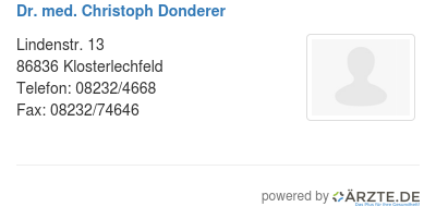 Dr med christoph donderer