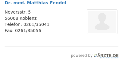 Dr med matthias fendel