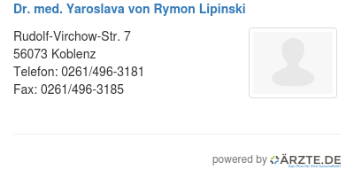 Dr med yaroslava von rymon lipinski