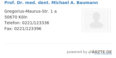 Prof dr med dent michael a baumann