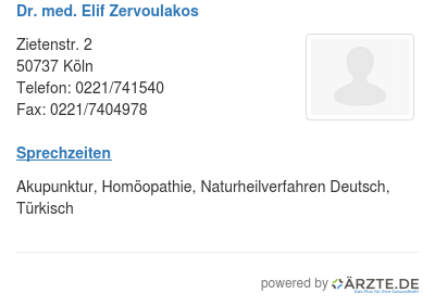 Dr med elif zervoulakos