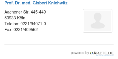 Prof dr med gisbert knichwitz