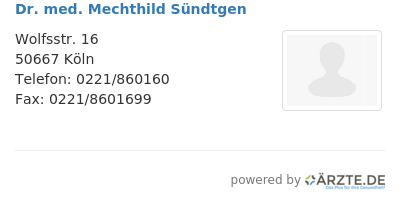Dr med mechthild suendtgen
