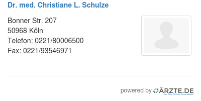 Dr med christiane l schulze