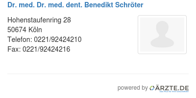 Dr med dr med dent benedikt schroeter