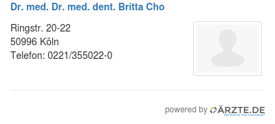 Dr med dr med dent britta cho