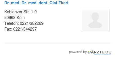 Dr med dr med dent olaf ekert