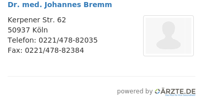Dr med johannes bremm