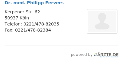 Dr med philipp fervers