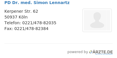 Pd dr med simon lennartz