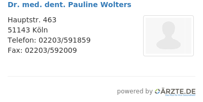 Dr med dent pauline wolters