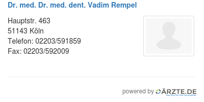 Dr med dr med dent vadim rempel