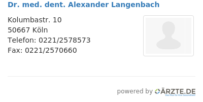 Dr med dent alexander langenbach