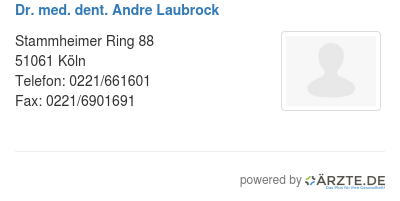 Dr med dent andre laubrock