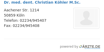 Dr med dent christian koehler m sc