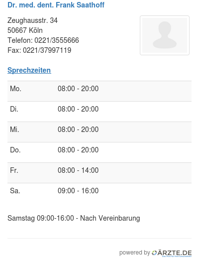 Dr med dent frank saathoff