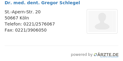 Dr med dent gregor schlegel