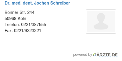 Dr med dent jochen schreiber