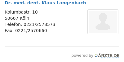 Dr med dent klaus langenbach