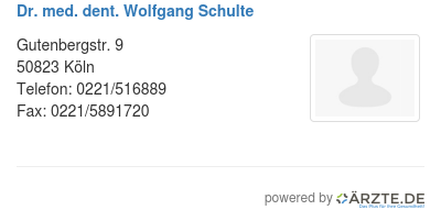 Dr med dent wolfgang schulte