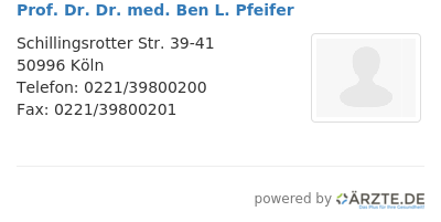 Prof dr dr med ben l pfeifer